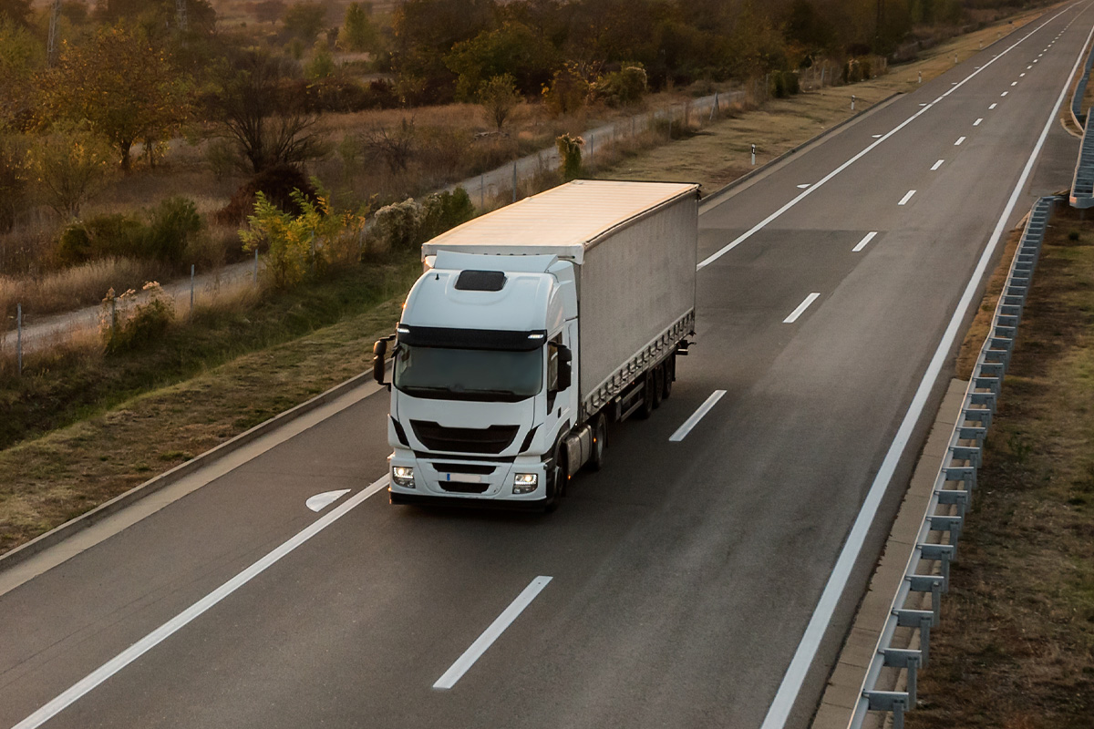 truck speeding highway