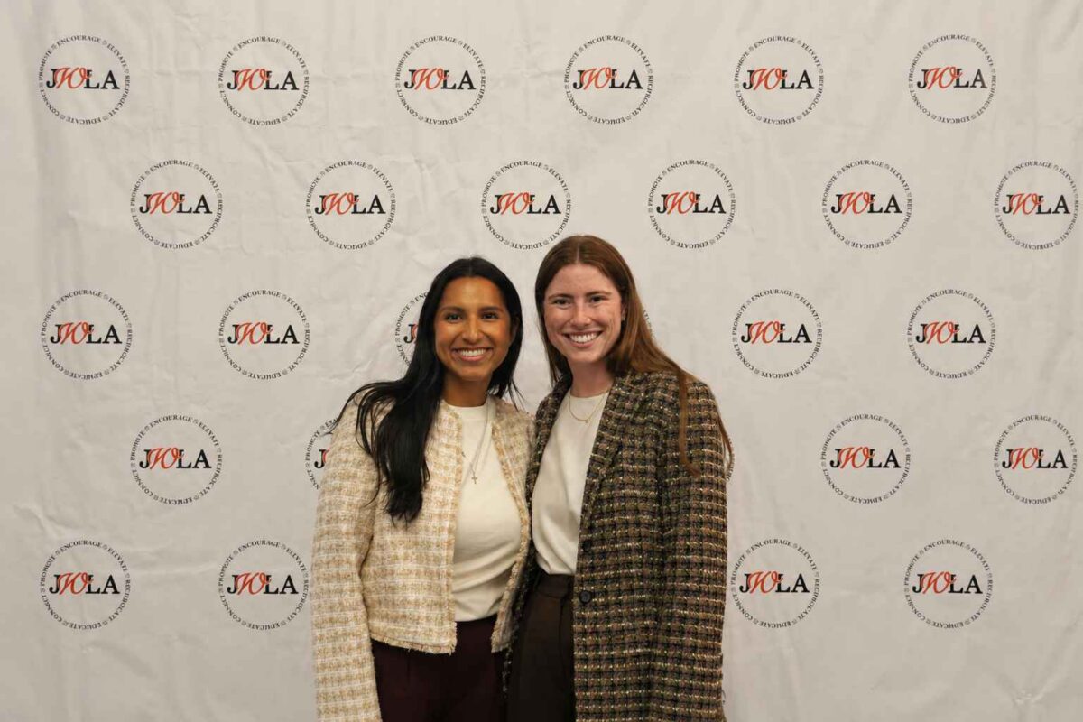 Ansbacher Law attorneys Alejandra Gonzales and Kelly Welch attend the Jacksonville Women Lawyers Association Judicial Reception in Jacksonville, Florida.